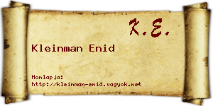 Kleinman Enid névjegykártya